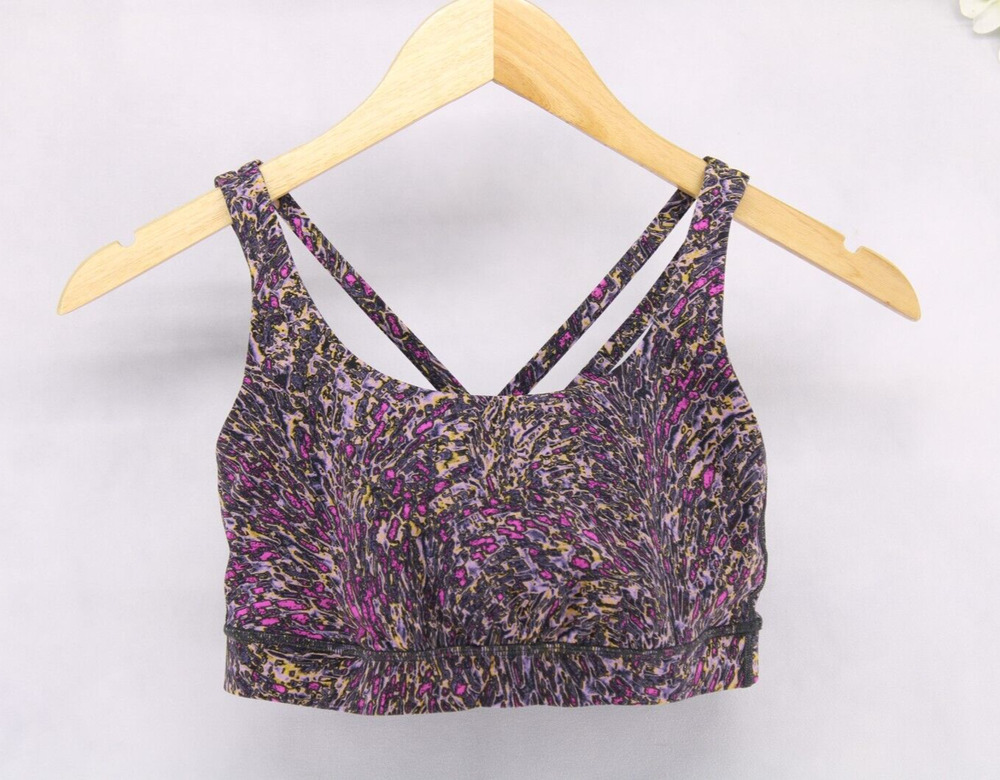Lululemon Women's Energy Bra Long Line Animal Print Multi Size 6